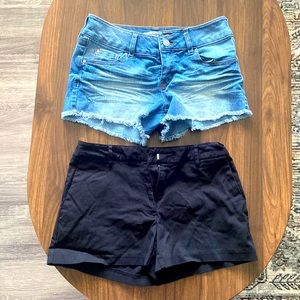 Two pairs of shorts.